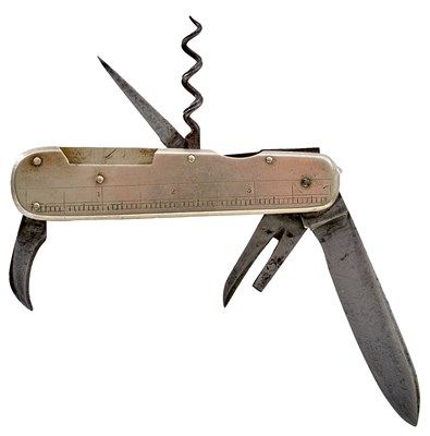 Lot 813 - A FOLDING COMBINATION KNIFE BY THOMAS TURNER