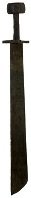 Lot 623 - A VERY RARE 15TH CENTURY GERMAN CLEAVER FALCHION