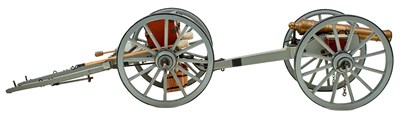 Lot 667 - A GOOD MODEL OF A NAPOLEONIC FIELD CANNON AND LIMBER
