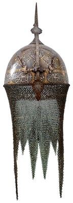 Lot 475 - A 19TH CENTURY INDO-PERSIAN KULAH-KHUD OR HELMET