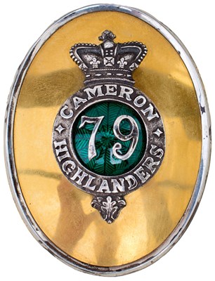 Lot 731 - AN OFFICER'S SHOULDER BELT PLATE TO THE 79TH REGIMENT OF FOOT (CAMERON HIGHLANDERS)