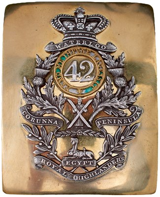 Lot 732 - AN OFFICER'S SHOULDER BELT PLATE TO THE 42ND REGIMENT OF FOOT (ROYAL HIGHLANDERS)