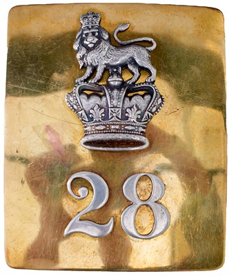 Lot 725 - AN OFFICER'S SHOULDER BELT PLATE TO THE 28TH REGIMENT OF FOOT (NORTH GLOUCESTERSHIRE)