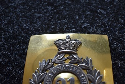 Lot 733 - AN OFFICER'S SHOULDER BELT PLATE TO THE 21ST BENGAL NATIVE INFANTRY