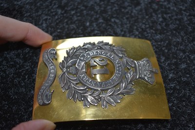 Lot 733 - AN OFFICER'S SHOULDER BELT PLATE TO THE 21ST BENGAL NATIVE INFANTRY
