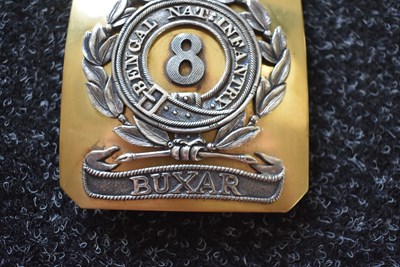 Lot 735 - AN OFFICER'S SHOULDER BELT PLATE TO THE 8TH BENGAL NATIVE INFANTRY
