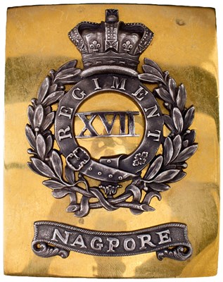 Lot 736 - AN OFFICER'S SHOULDER BELT PLATE TO THE 17TH MADRAS NATIVE INFANTRY