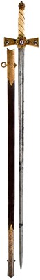 Lot 604 - A GOOD QUALITY VICTORIAN INDIAN SOCIETY SWORD TO SIR EDWARD TYRRELL LEITH