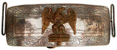 Lot 762 - A CRIMEAN WAR PERIOD OFFICER'S SILVER DRESS POUCH OF THE 2ND DRAGOONS (ROYAL SCOTS GREYS)