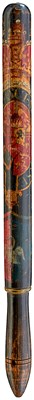 Lot 883 - OF BUCKINGHAMSHIRE INTEREST: A GEORGIAN PAINTED WOOD TRUNCHEON