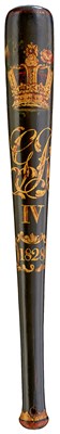Lot 879 - A GEORGE IV PAINTED WOOD TRUNCHEON OF LARGE PROPORTIONS