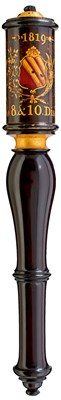 Lot 867 - OF MANCHESTER INTEREST: A GEORGE III PAINTED WOOD BALUSTER TRUNCHEON