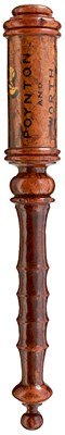 Lot 872 - OF CHESHIRE INTEREST: A WILLIAM IV TURNED WALNUT TIPSTAFF