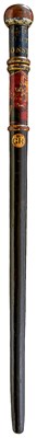 Lot 871 - OF BRADFORD AND YORKSHIRE INTEREST; A GEORGE III PAINTED WOOD TRUNCHEON OR SHORT STAFF