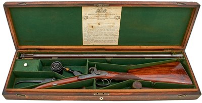 Lot 309 - A CASED 20-BORE DOUBLE BARRELLED RIFLE FOR IMPERIAL CAPS BY SAMUEL & CHARLES SMITH