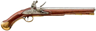 Lot 338 - A TRAFALGAR PERIOD .570 CALIBRE FLINTLOCK LONG SEA SERVICE PISTOL