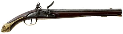 Lot 164 - AN 18-BORE FLINTLOCK TURKISH HOLSTER PISTOL