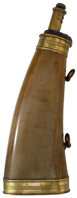 Lot 849 - A 19TH CENTURY CONTINENTAL POWDER HORN