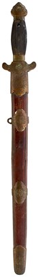 Lot 455 - A NEAR PAIR OF CHINESE JIAN OR SHORT SWORDS