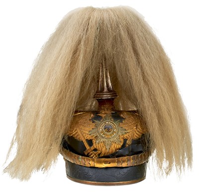 Lot 748 - A FIRST WAR PERIOD PRUSSIAN IMPERIAL GUARD OFFICER'S PICKELHAUBE
