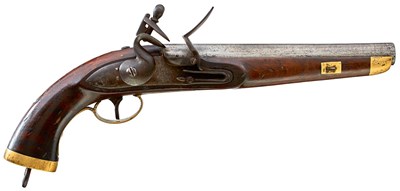 Lot 345 - A .700 CALIBRE BELGIAN FLINTLOCK SEA SERVICE PISTOL