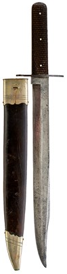 Lot 795 - A 19TH CENTURY SCOTTISH BOWIE KNIFE