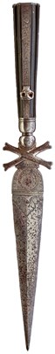 Lot 810 - A 19TH CENTURY ITALIAN MOMENTO-MORI DAGGER