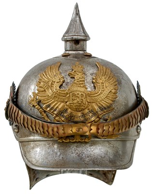 Lot 741 - A PRUSSIAN KURRASIER REGIMENT KONIGIN (POMMERERSCHES) NO.2 OTHER RANK'S HELMET