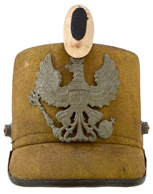 Lot 740 - A FIRST WAR PERIOD PRUSSIAN JAGER SHAKO