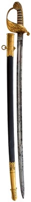 Lot 581 - A GOOD QUALITY VICTORIAN NAVAL OFFICER'S SWORD BY GALT