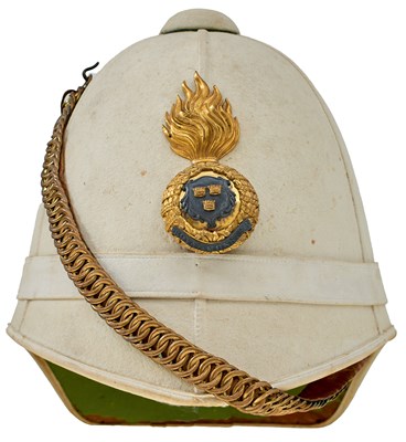 Lot 721 - A SCARCE FOREIGN SERVICE HELMET TO A DSO RECIPIENT OF THE ROYAL MUNSTER FUSILIERS