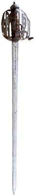 Lot 698 - AN 18TH CENTURY SCOTTISH BASKET HILTED BROAD SWORD