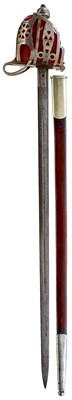 Lot 696 - A FIRST WAR PERIOD SCOTTISH BASKET HILTED SWORD TO THE SEAFORTH HIGHLANDERS