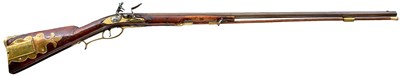 Lot 325 - A 32-BORE AMERICAN OR CONTINENTAL FLINTLOCK SPORTING GUN