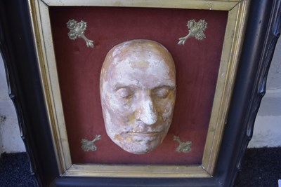 Lot 676 - A FRAMED DEATH MASK OF OLIVER CROMWELL