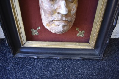 Lot 676 - A FRAMED DEATH MASK OF OLIVER CROMWELL