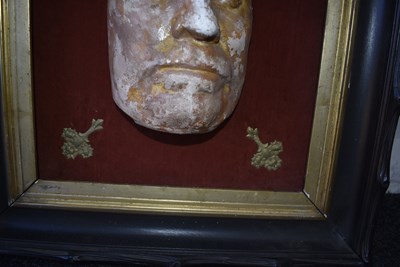 Lot 676 - A FRAMED DEATH MASK OF OLIVER CROMWELL