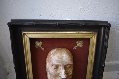 Lot 676 - A FRAMED DEATH MASK OF OLIVER CROMWELL