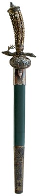 Lot 14 - A FINE DELUXE GERMAN HUNTING DIRK OR SIDEARM