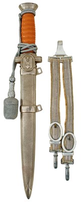 Lot 42 - A THIRD REICH RED CROSS (DRK) OFFICER'S DAGGER AND STRAPS