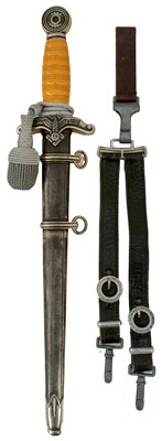 Lot 43 - A RARE THIRD REICH TENO LEADER OR OFFICER'S DAGGER WITH UNDRESS STRAPS