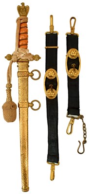 Lot 35 - A THIRD REICH NAVAL OFFICER'S DAGGER ENSEMBLE
