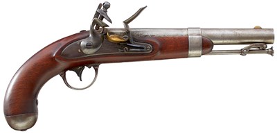 Lot 112 - A GOOD AMERICAN .540 CALIBRE FLINTLOCK MODEL 1836 SERVICE PISTOL
