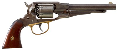 Lot 130 - A .36 CALIBRE SIX-SHOT PERCUSSION REMINGTON RIDER NEW MODEL BELT REVOLVER