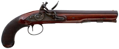 Lot 193 - AN 18-BORE FLINTLOCK DUELLING PISTOL BY TWIGG