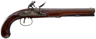 Lot 196 - A 25-BORE FLINTLOCK DUELLING PISTOL BY PROBIN