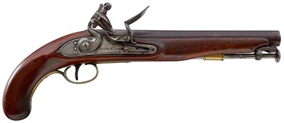 Lot 202 - A .650 CALIBRE FLINTLOCK OFFICER'S PISTOL BY HENRY NOCK