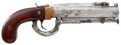 Lot 216 - A 40-BORE PERCUSSION BAYONET PISTOL