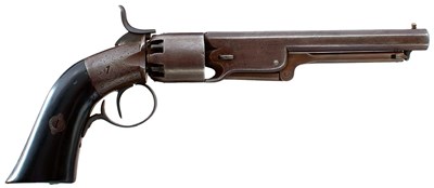 Lot 217 - A 120-BORE BELGIAN PERCUSSION TRANSITIONAL REVOLVER