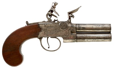 Lot 244 - A 54-BORE FLINTLOCK BOXLOCK TAP ACTION PISTOL BY BOND OF LONDON